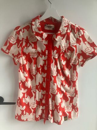 Camisa Nümph mujer manga corta estampado perros