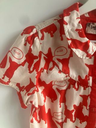 Camisa Nümph mujer manga corta estampado perros