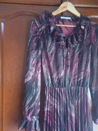 Vestido Vintage Indira Morado/Rojo Talla M