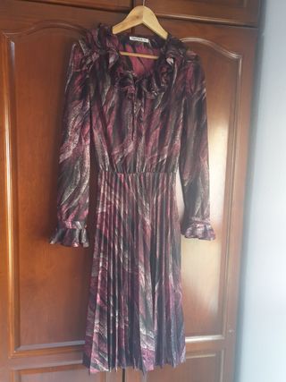 Vestido Vintage Indira Morado/Rojo Talla M