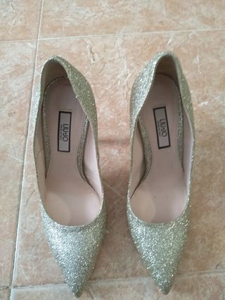 Tacones Liu Jo Dorados y Plateados