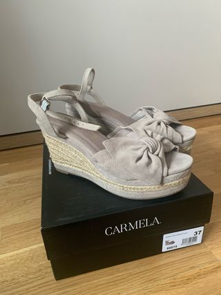 Sandalias cuña CARMELA beige 37