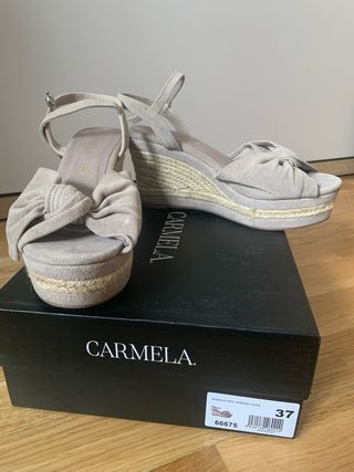 Sandalias cuña CARMELA beige 37