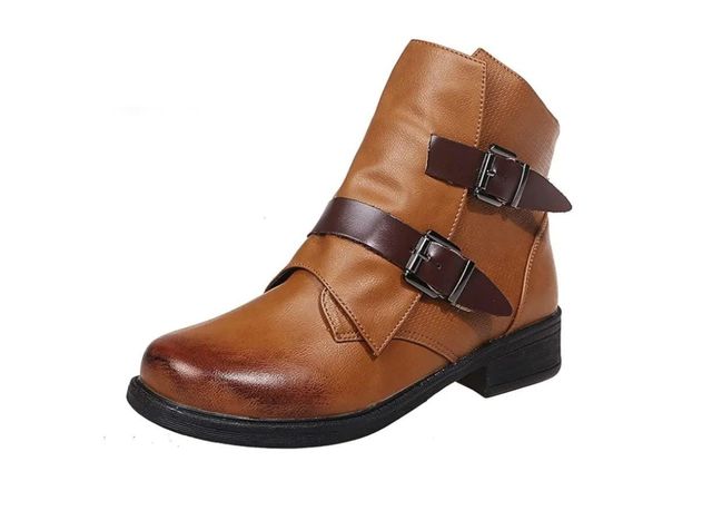 Botines marrones mujer con hebillas