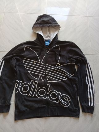 Felpa Adidas con cappuccio nera