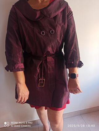 Gabardina vintage tornasolada color Burdeos