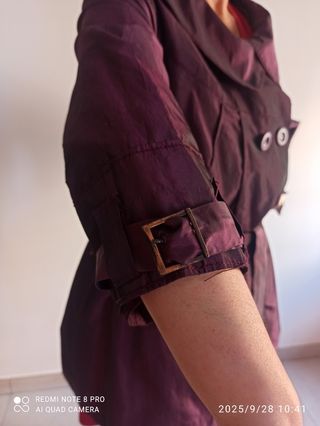 Gabardina vintage tornasolada color Burdeos