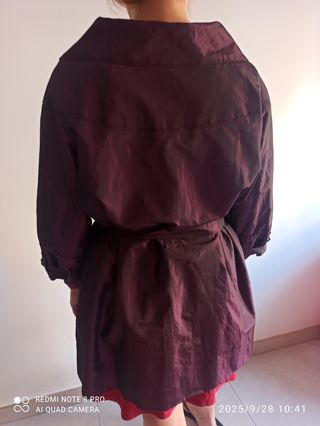 Gabardina vintage tornasolada color Burdeos