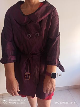 Gabardina vintage tornasolada color Burdeos