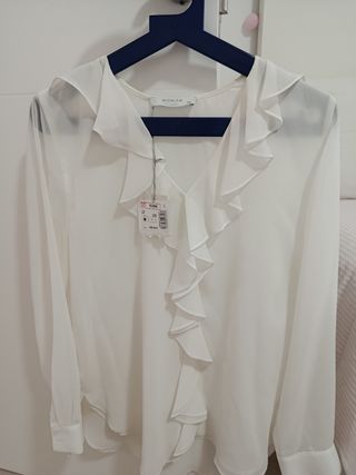 Blusa Woman blanca volantes talla XS de Woman 
