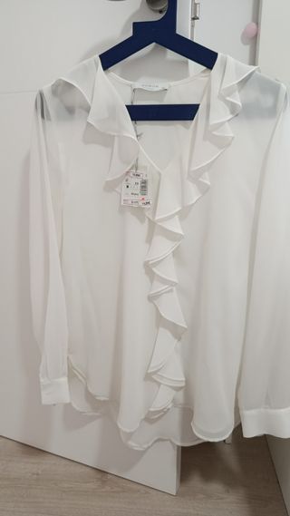 Blusa Woman blanca volantes talla XS de Woman 