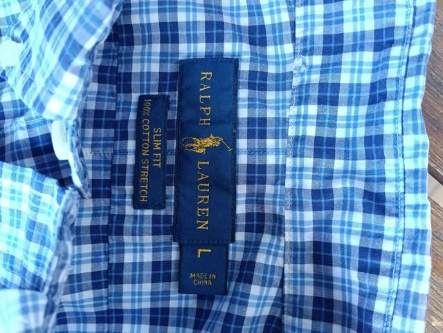 Camisa Ralph Lauren cuadros azul y blanco