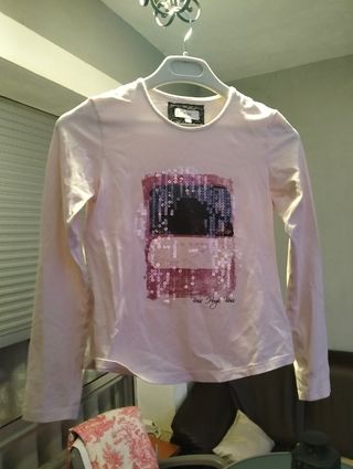 Camiseta Boss manga larga lentejuelas