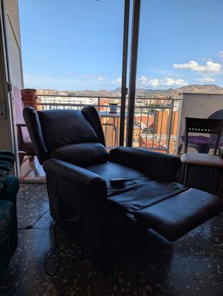 Sillón relax eléctrico polipiel marrón oscuro