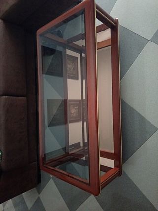 Mesa de salón cristal y madera