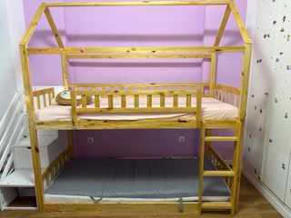 Cama litera de madera