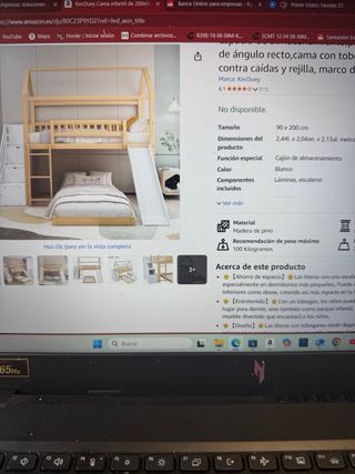 Cama litera de madera