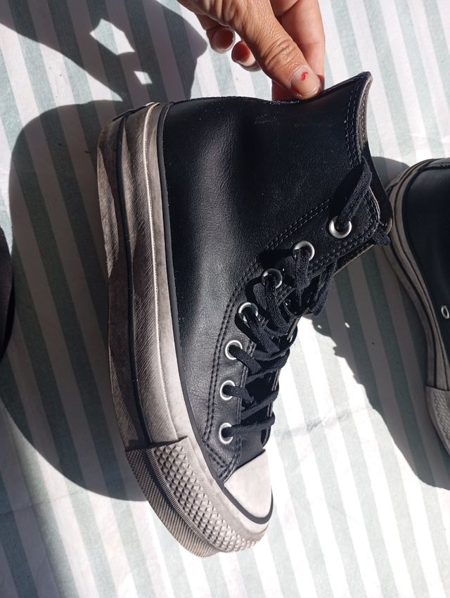 Zapatilla Converse Bota Piel Negra