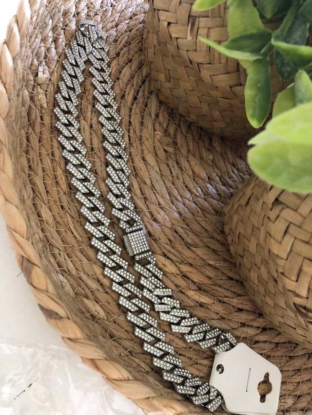 Collana cubana con diamanti