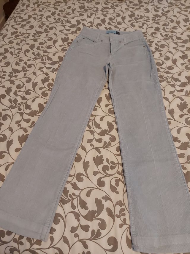 Calças Bombazina 1964 Jeans Azuis Claras Tam 34