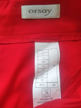 Falda Orsay roja