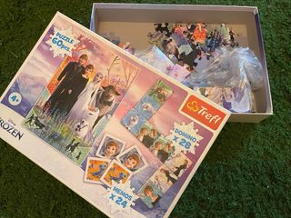Juego de mesa Trefl Frozen Puzzle Domino Memos 4+