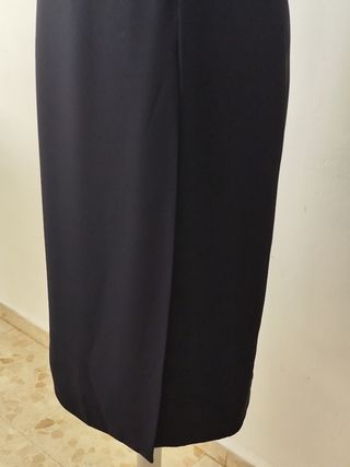 Conjunto Vestido y Chaqueta Azul Marino y celeste 