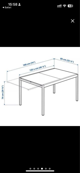 Mesa de comedor/cocina cristal y metal extensible