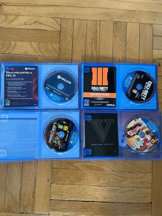 PS4 Slim Negra + 4 Juegos + 2 Mandos