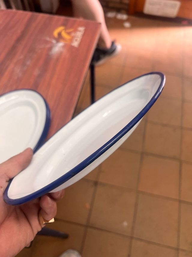 9 Platillos de Aluminio Azul y Blanco