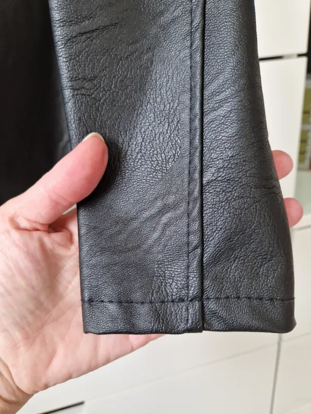 Giacca similpelle nera donna