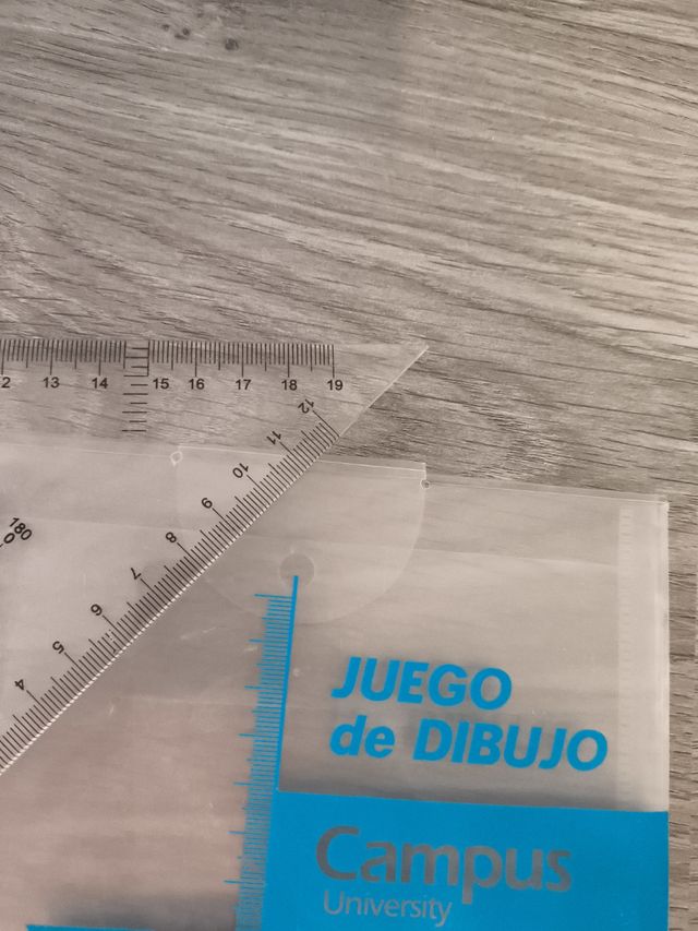 Escuadra y cartabón 30cm + Semicírculo