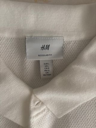 Polo H&M Blanco Manga Larga Talla L