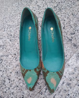 Zapatos Charles Piel Tacón Multicolor