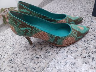 Zapatos Charles Piel Tacón Multicolor