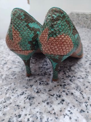 Zapatos Charles Piel Tacón Multicolor