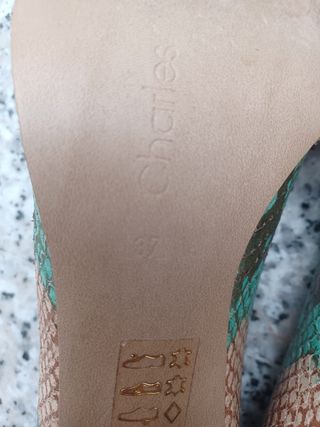 Zapatos Charles Piel Tacón Multicolor