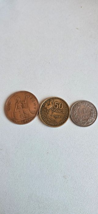 Lote de 3 monedas Francia