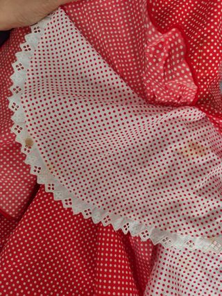 Traje de flamenca niña rojo y blanco