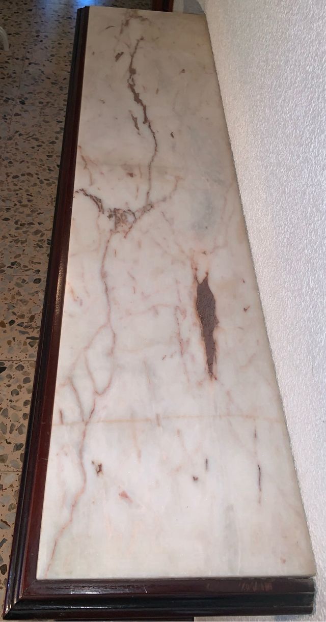 Taquillon. Aparador de madera y mármol. Zapatero.