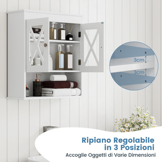 Mobile Bagno Sospeso 54 x 20 x 60 cm, Armadietto d
