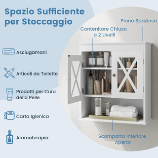 Mobile Bagno Sospeso 54 x 20 x 60 cm, Armadietto d