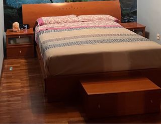 Cama Matrimonio color caoba