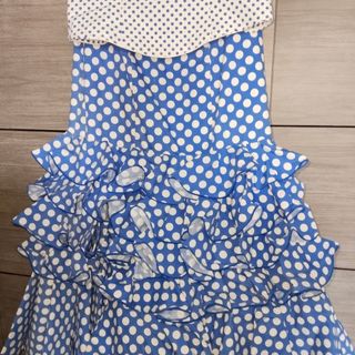 Traje Flamenca Volantes Lunares Azul