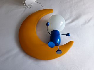 Lámpara Luna Infantil Madera Maciza