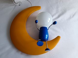 Lámpara Luna Infantil Madera Maciza