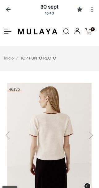 Top Punto Recto Mulaya Nuevo Talla S