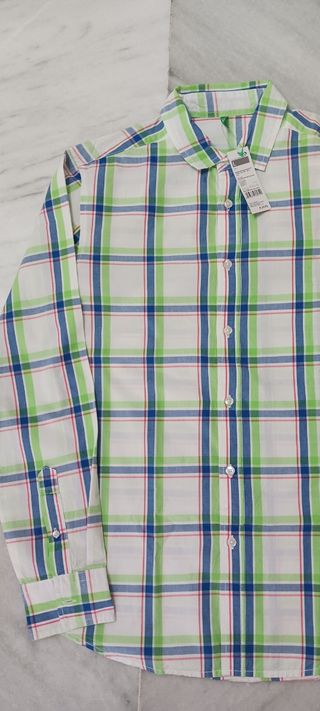 Camisa Benetton cuadros caballero