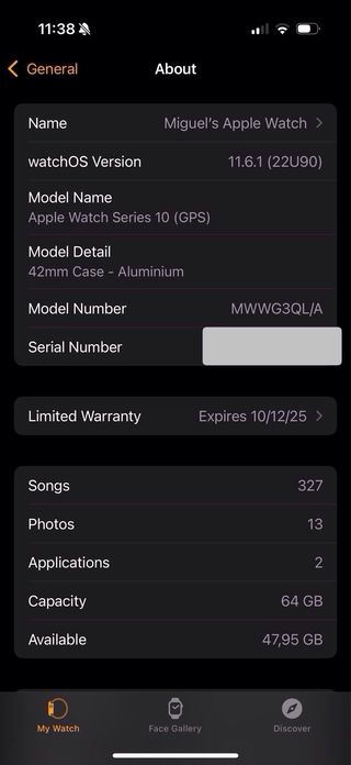 Apple Watch Series 10 42mm Negro Azabache