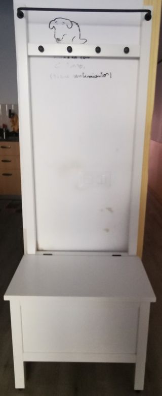 Perchero baúl blanco